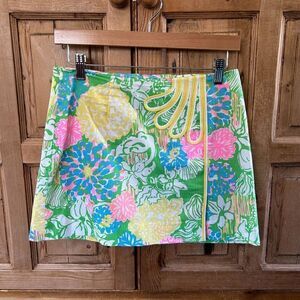 Lilly Pulitzer Size 0 Mini Skirt Zip Back Liner Removed Jasmine Skort - No Skort
